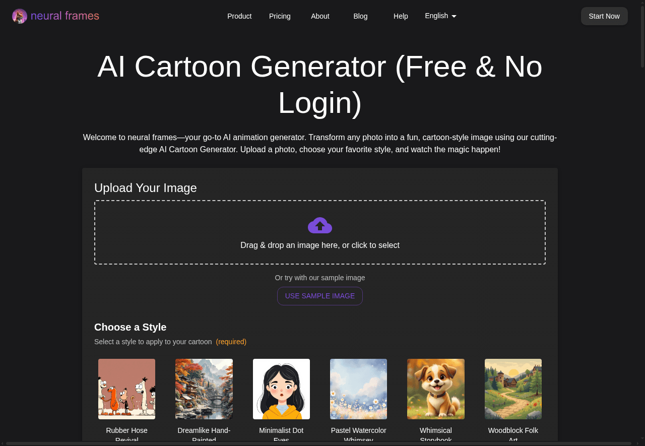 Neural Frames Cartoon Generator