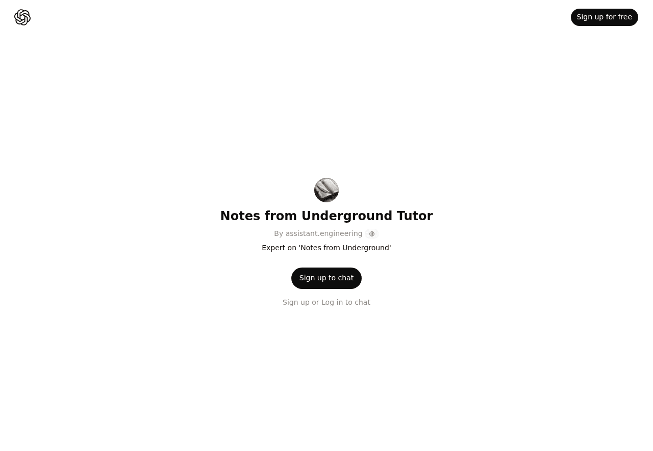 Notes from Underground Tutor