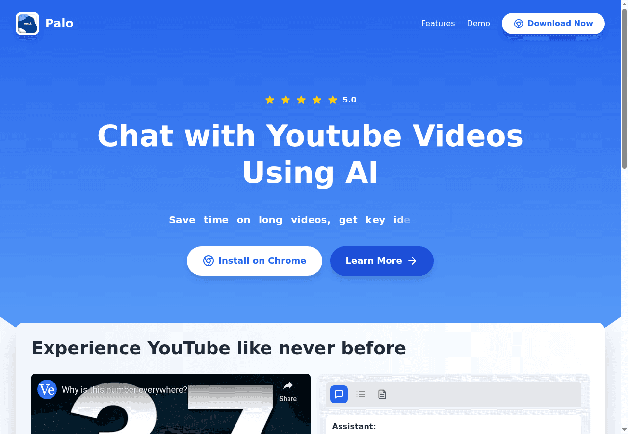 Palo - Youtube AI Assistant