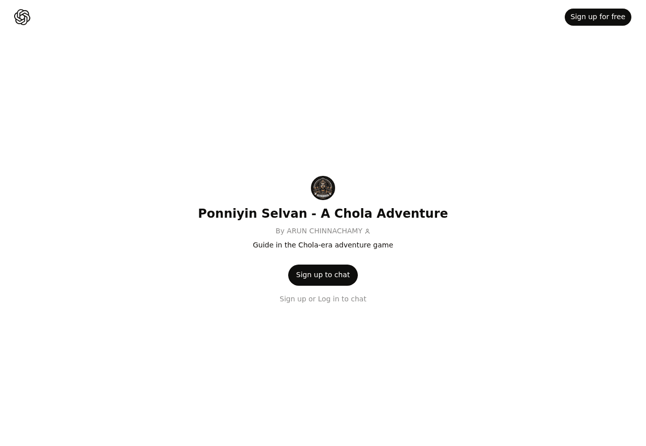 Ponniyin Selvan - A Chola Adventure