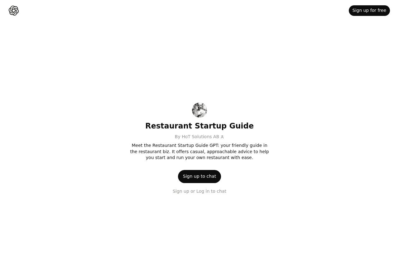 Restaurant Startup Guide GPT