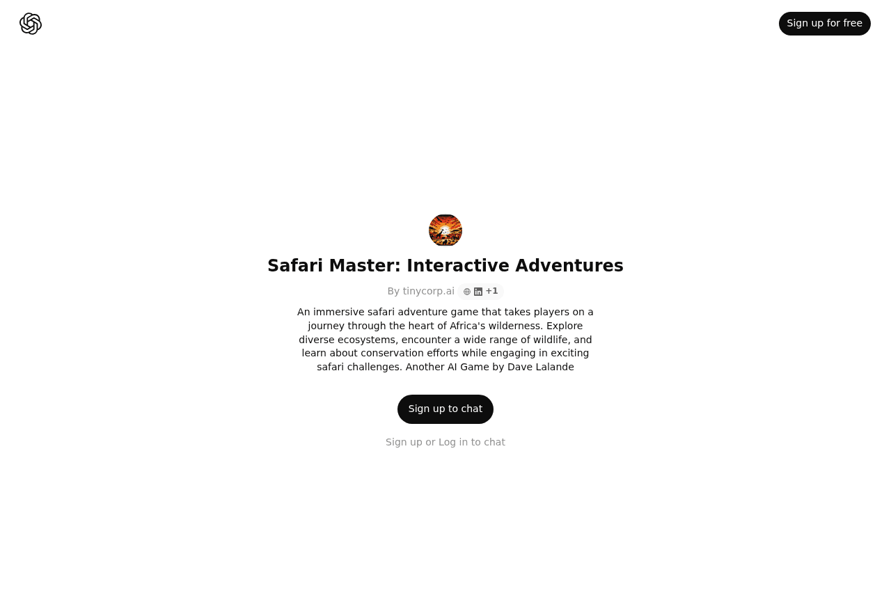 Safari Master: Interactive Adventures