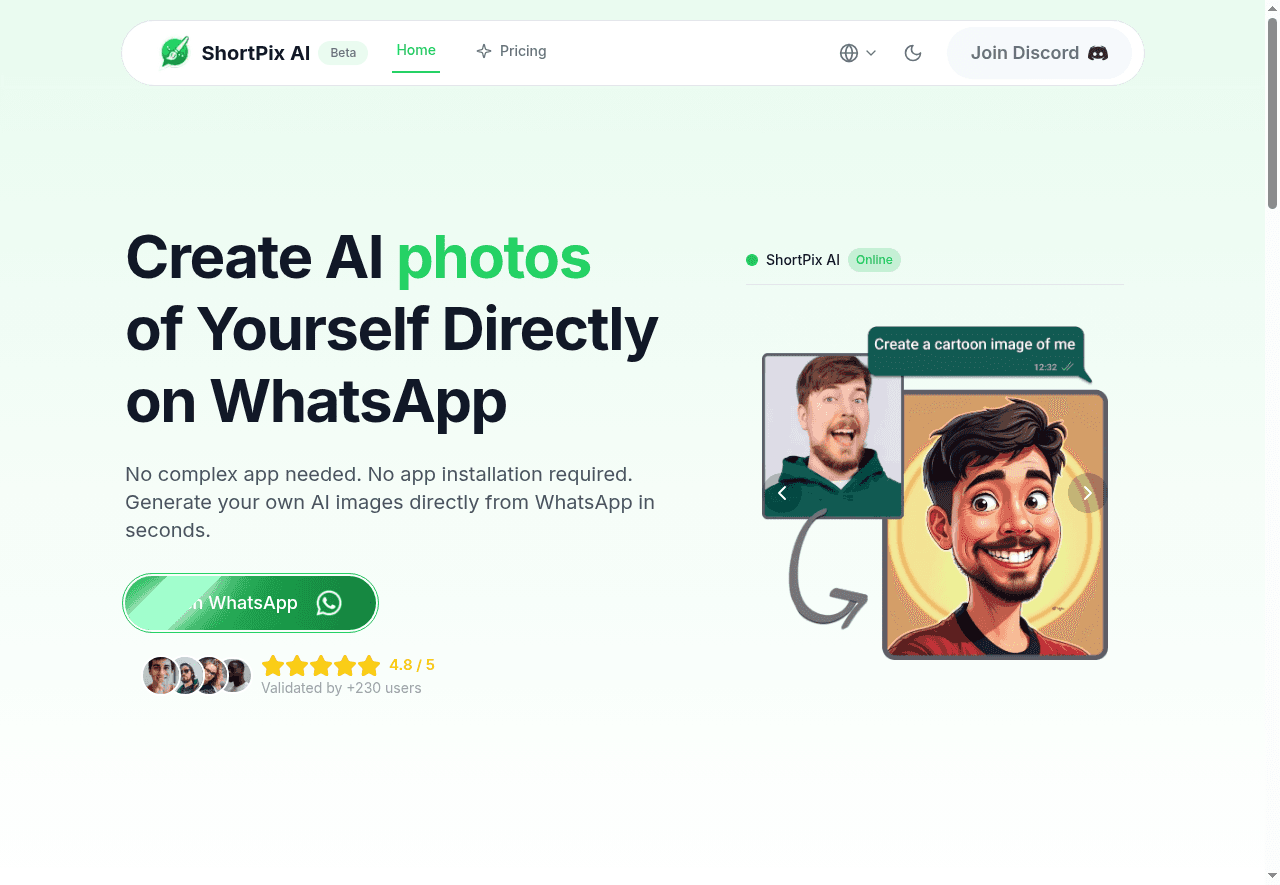 ShortPix AI: Your WhatsApp AI Artist