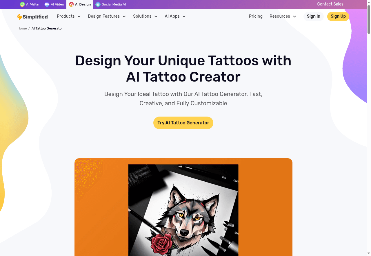 Simplified Tattoo Generator