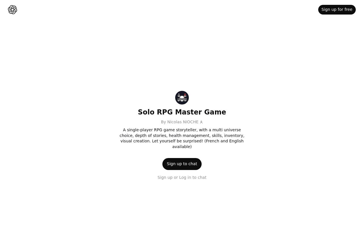 Solo RPG Master Game