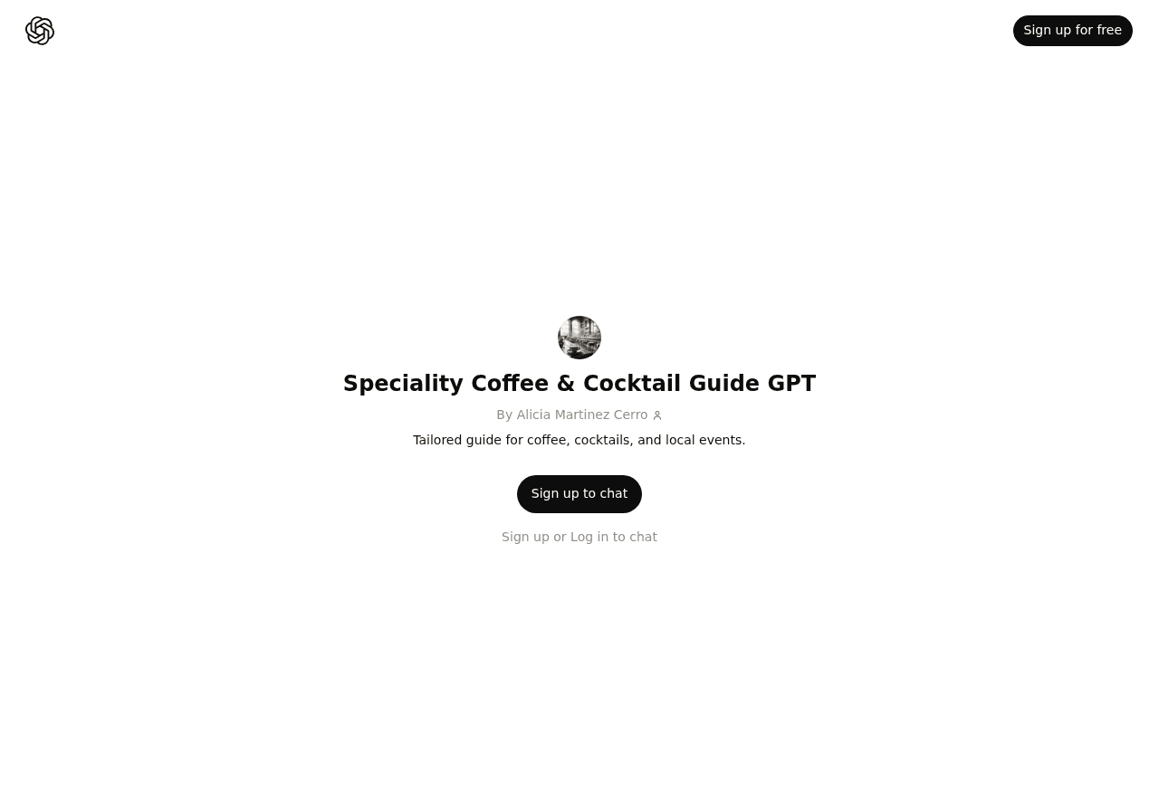 Speciality Coffee & Cocktail Guide GPT