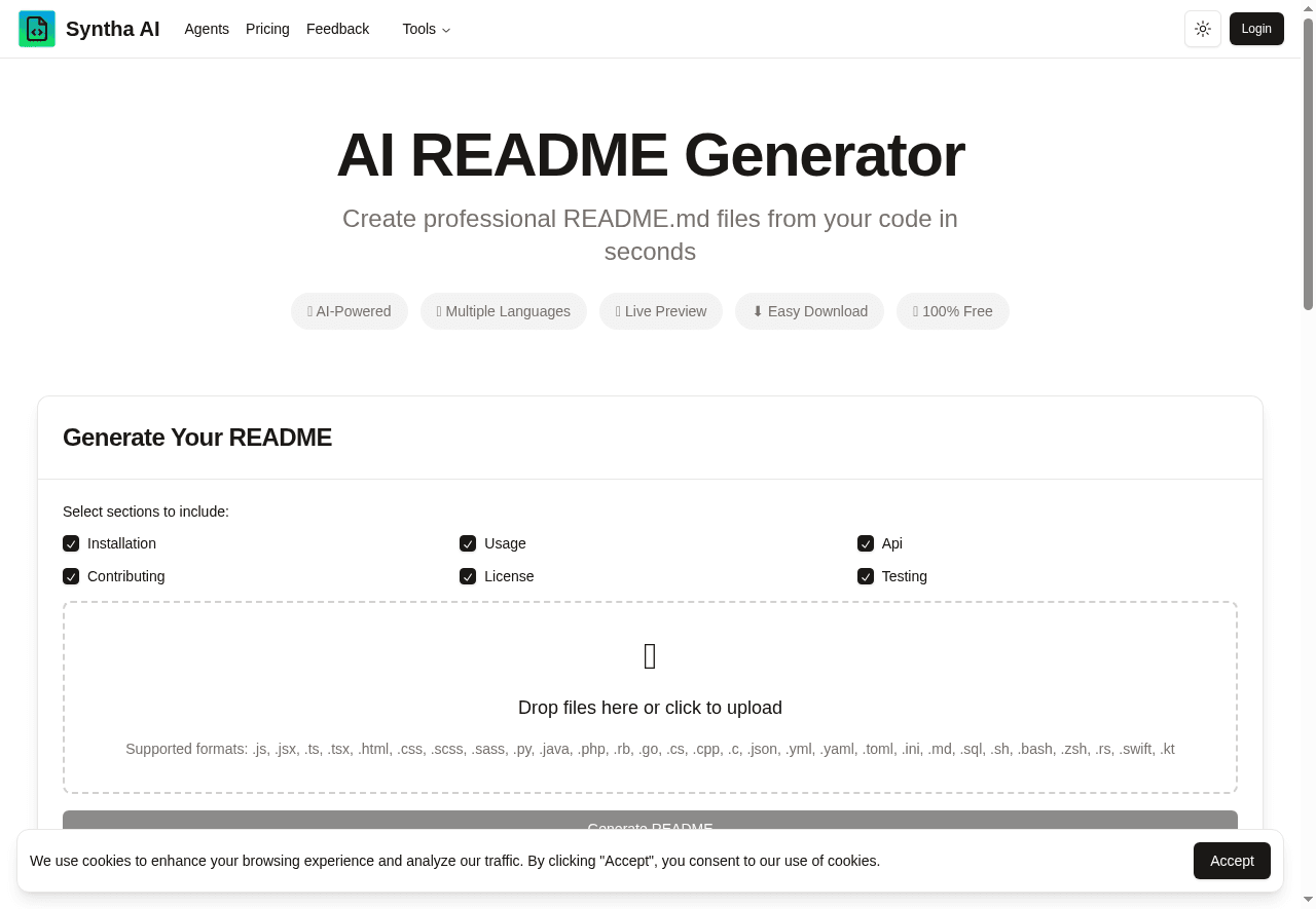 Syntha AI README Generator