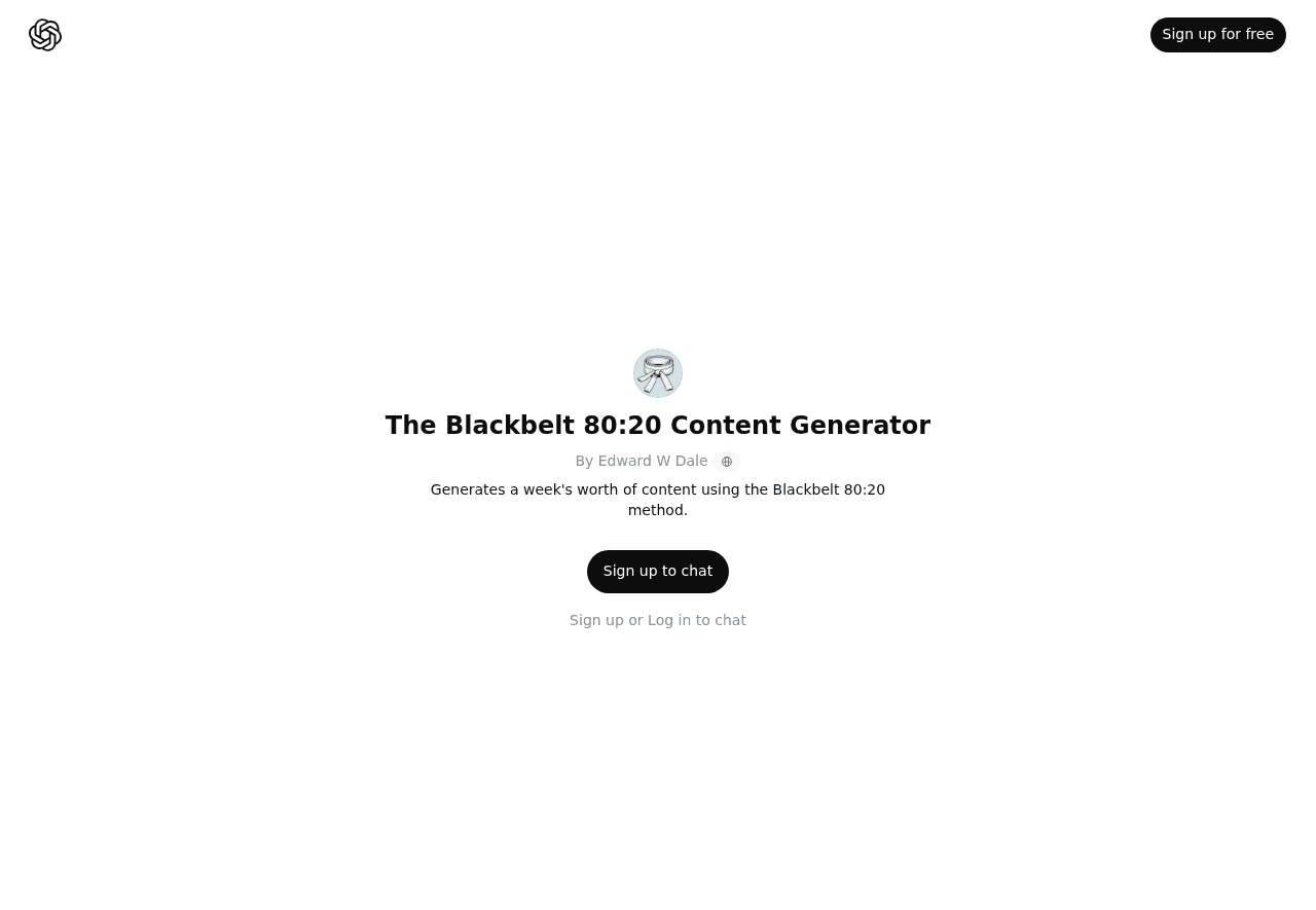 The Blackbelt 80:20 Content Generator