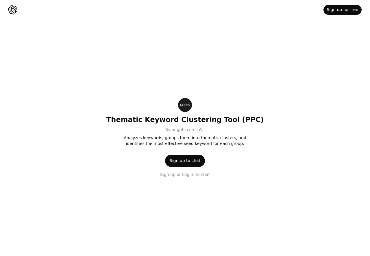 Thematic Keyword Clustering Tool (PPC)