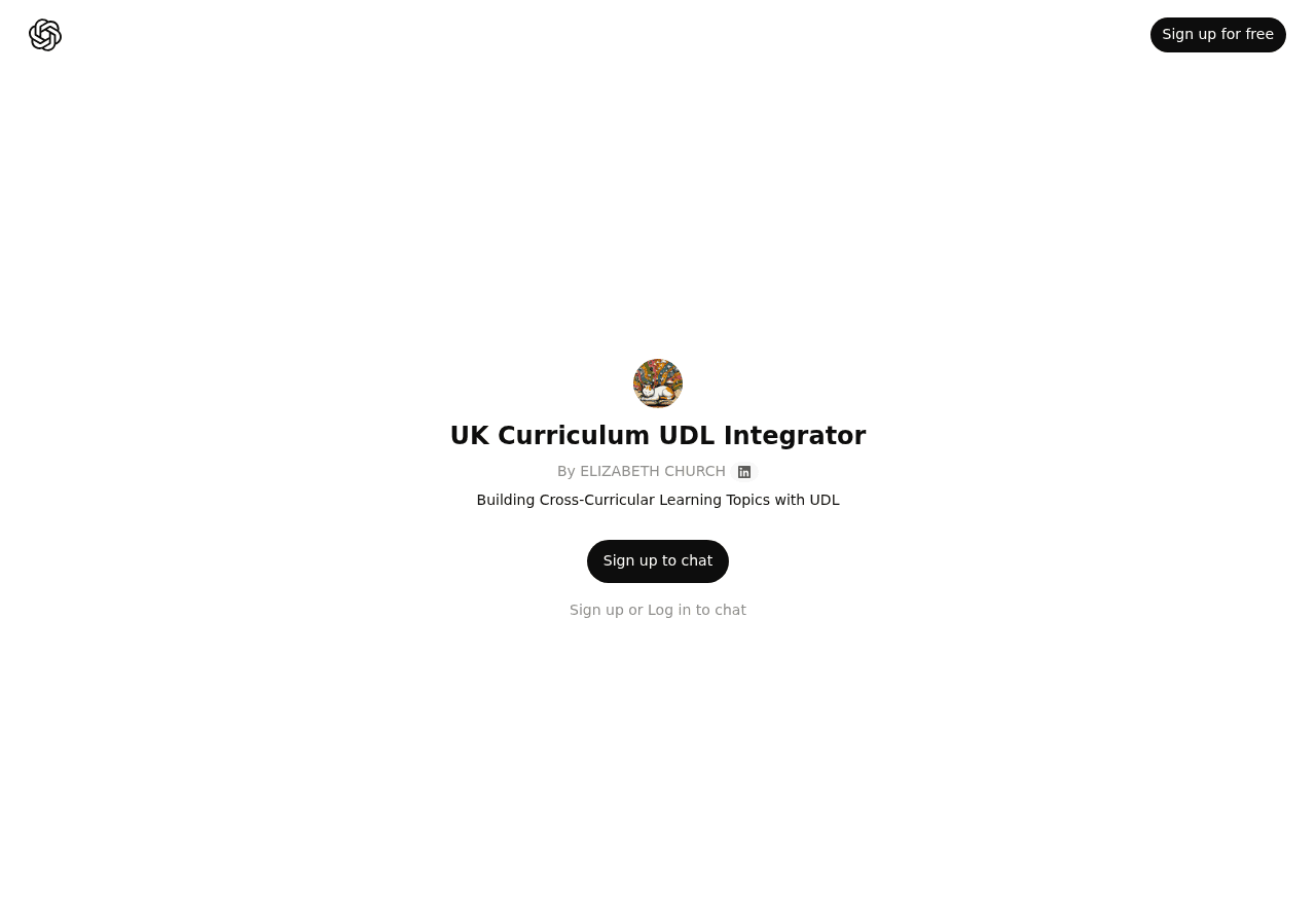 UK Curriculum UDL Integrator