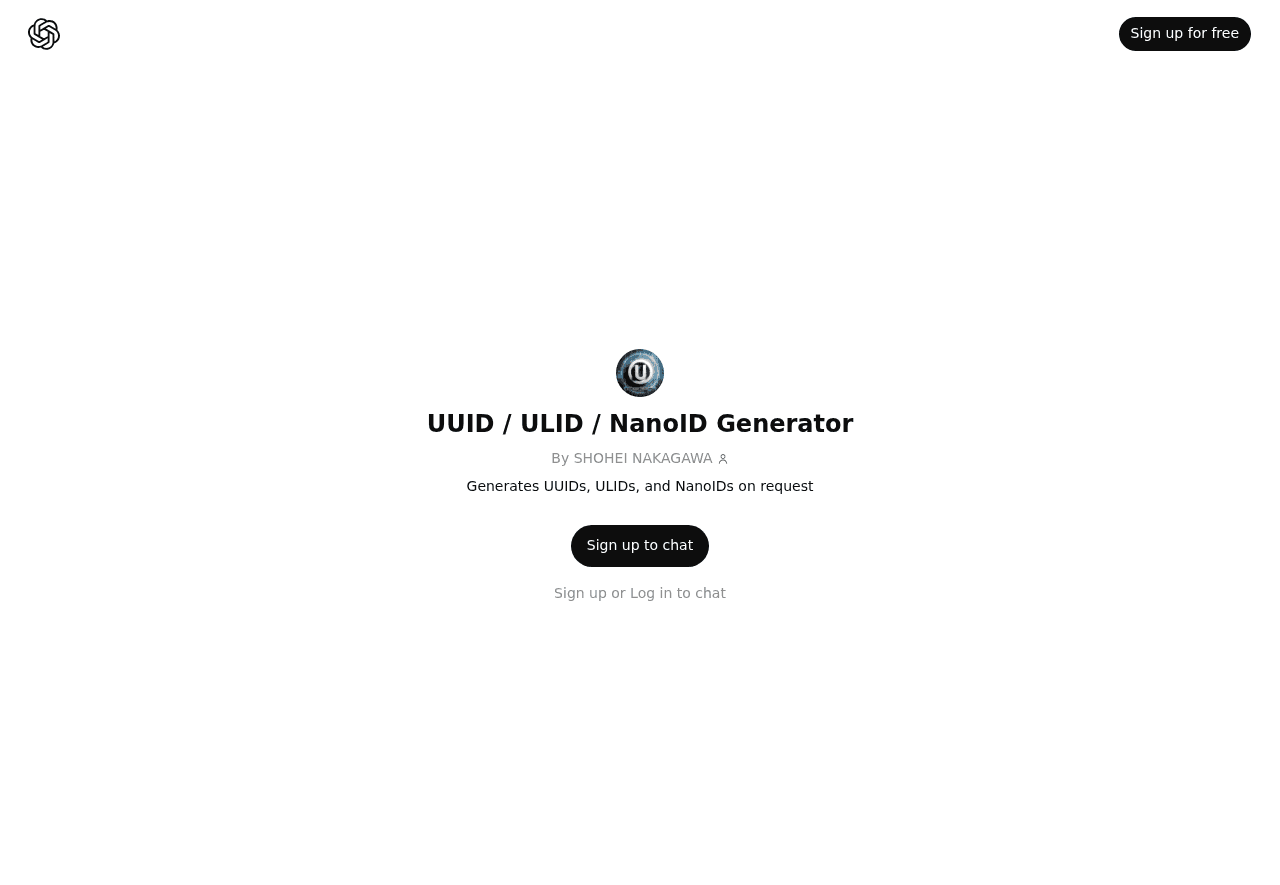 UUID / ULID / NanoID Generator
