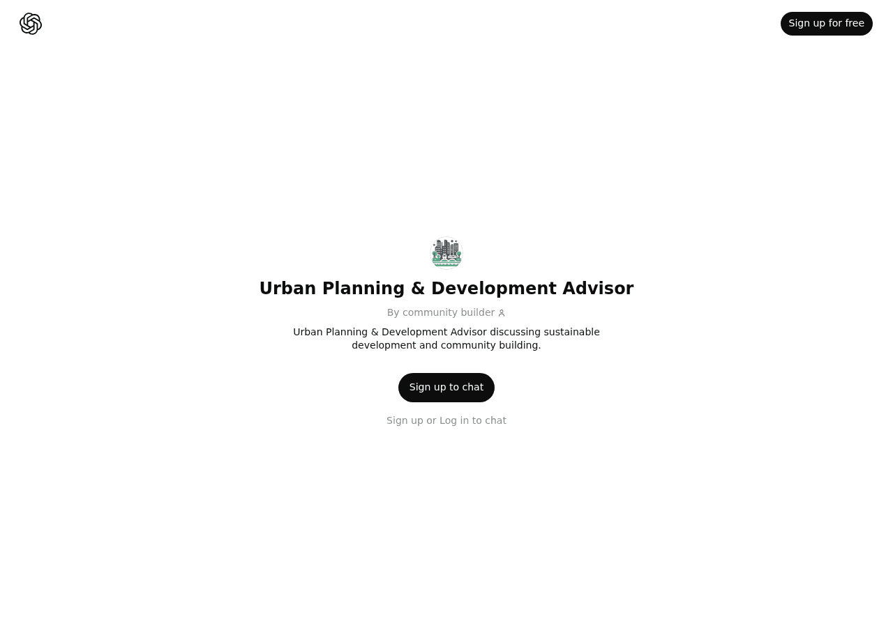 Urban Planning & Development Advisor