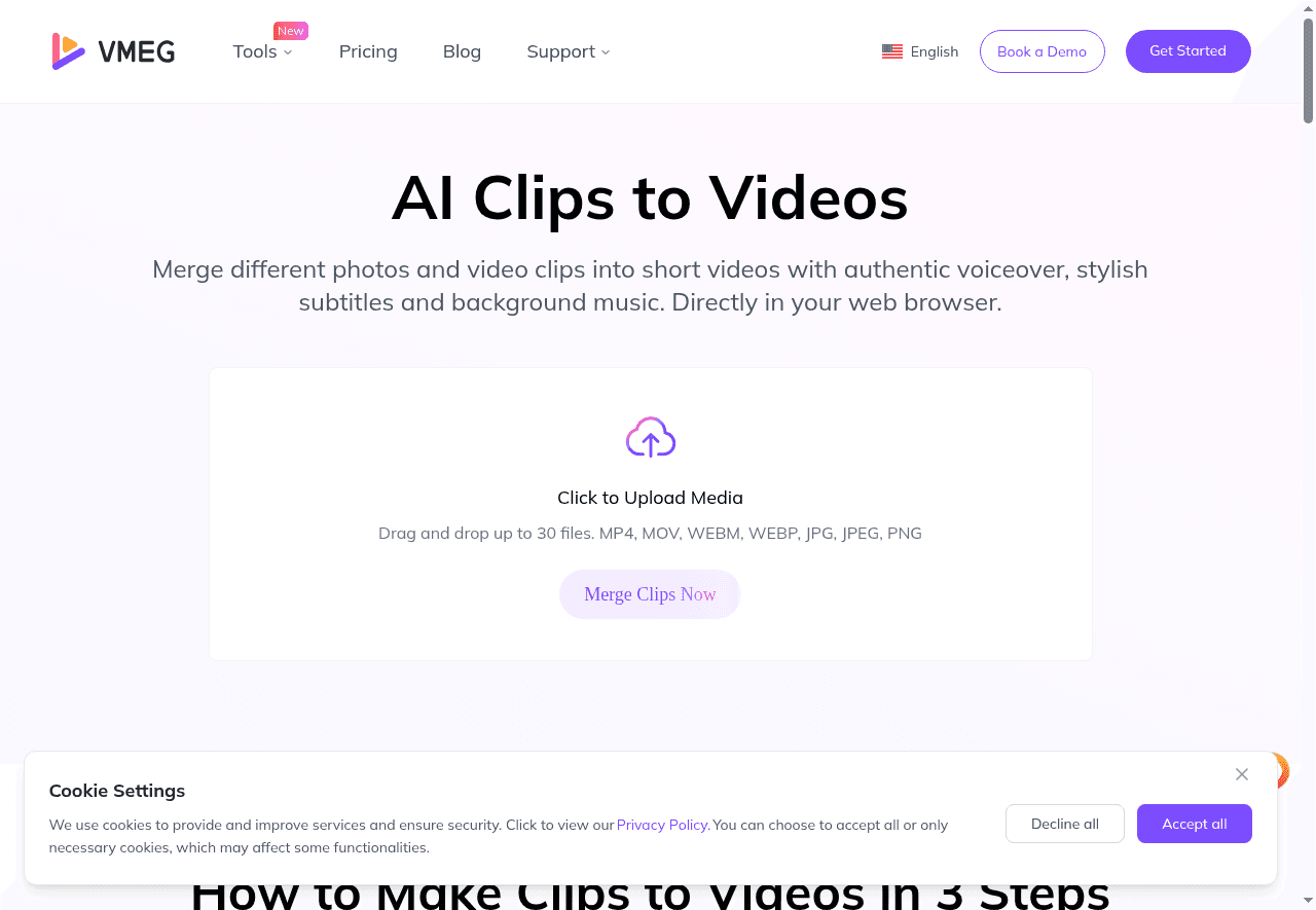 VMEG Clips to Videos