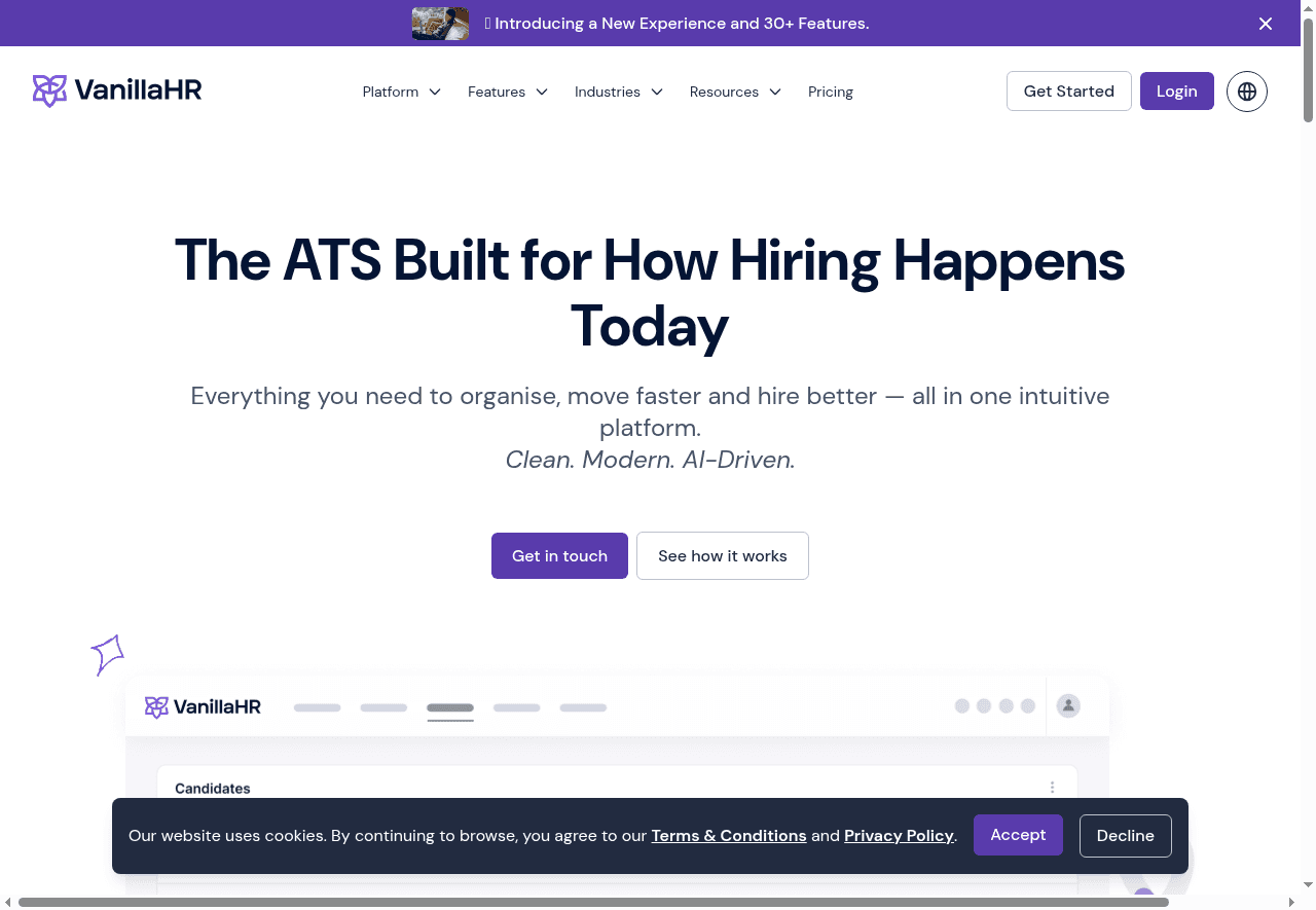VanillaHR Hiring Platform