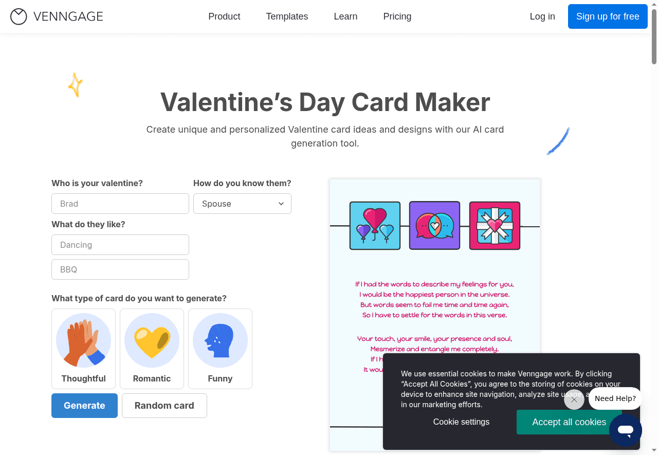 Venngage Valentine Card Maker