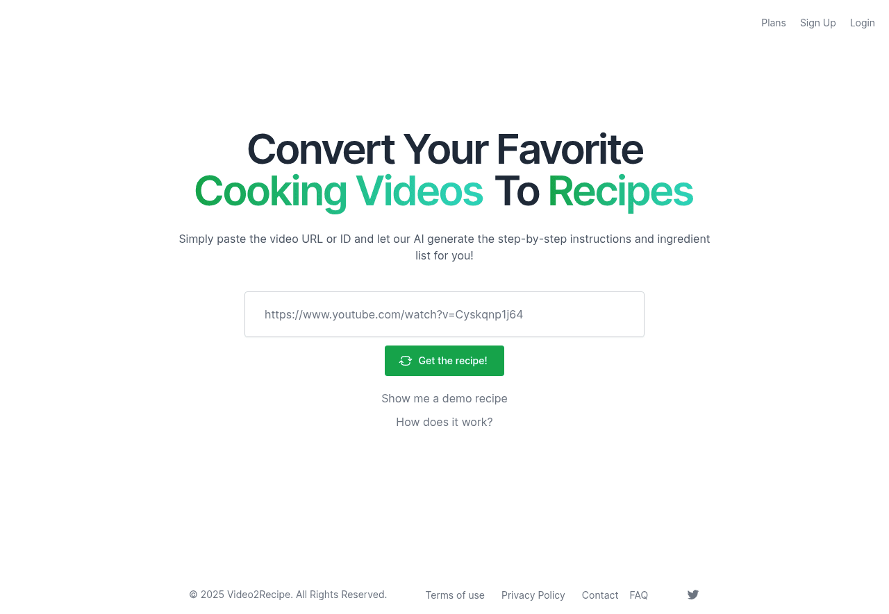 Video2Recipe