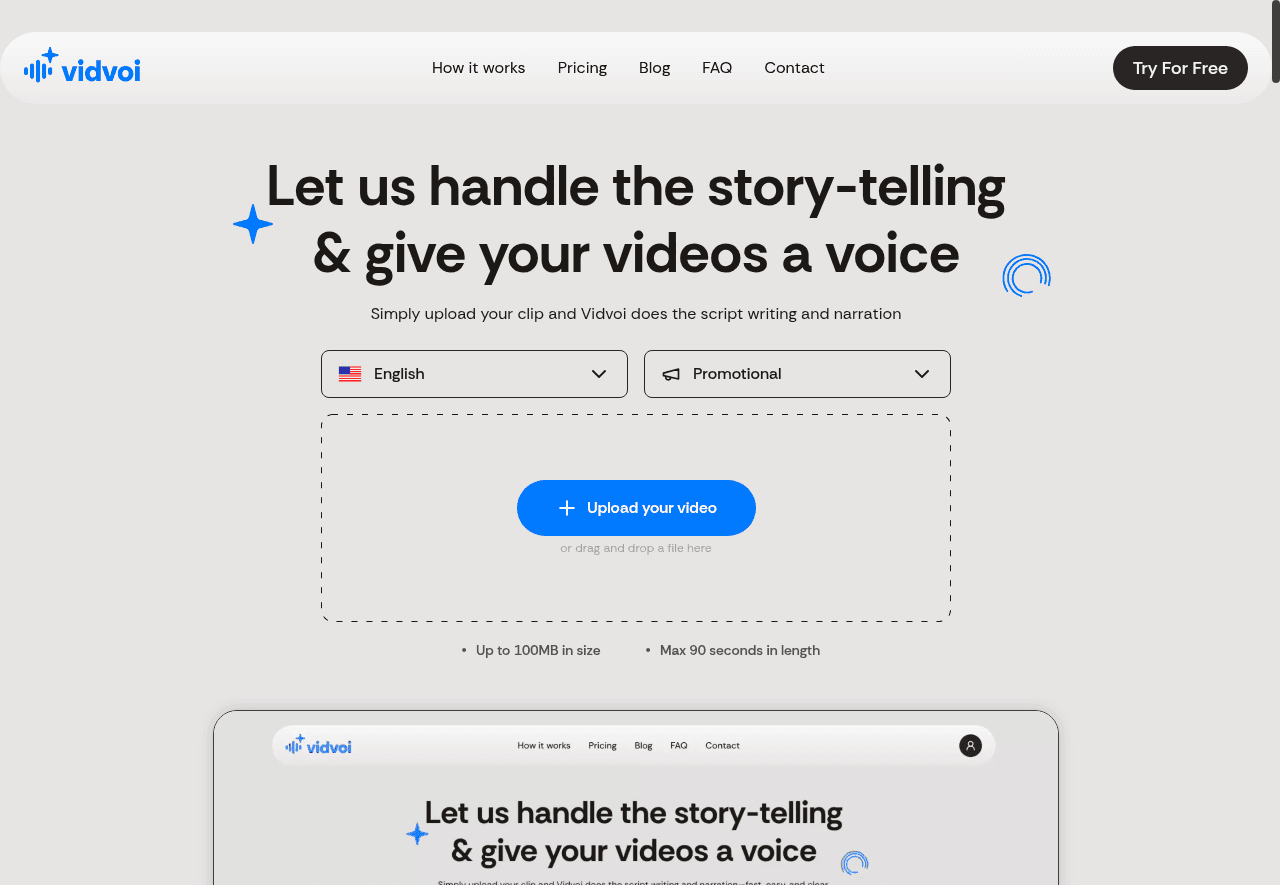 Vidvoi AI Voiceover Generator