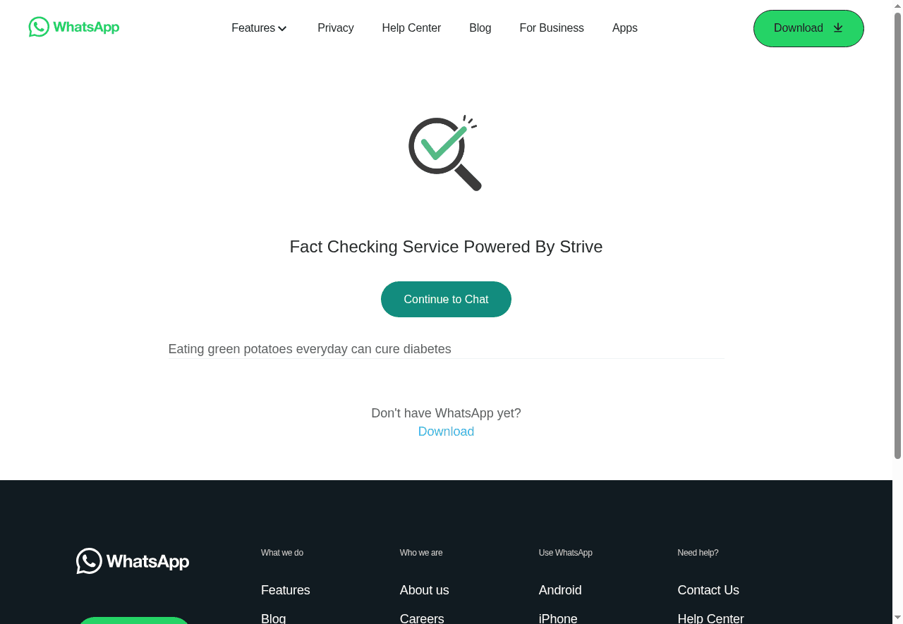 Whatsapp Fact Checker Bot
