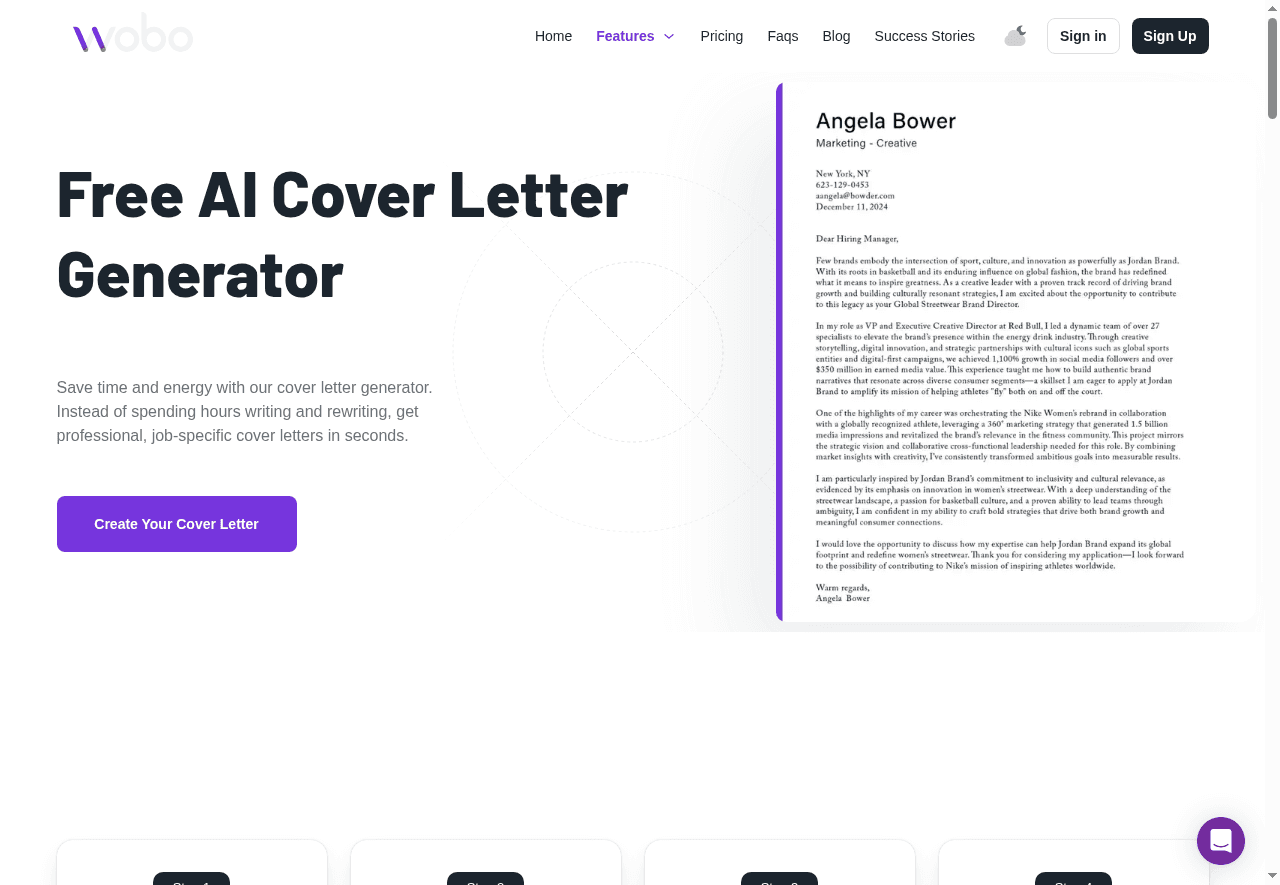 Wobo AI Cover Letter