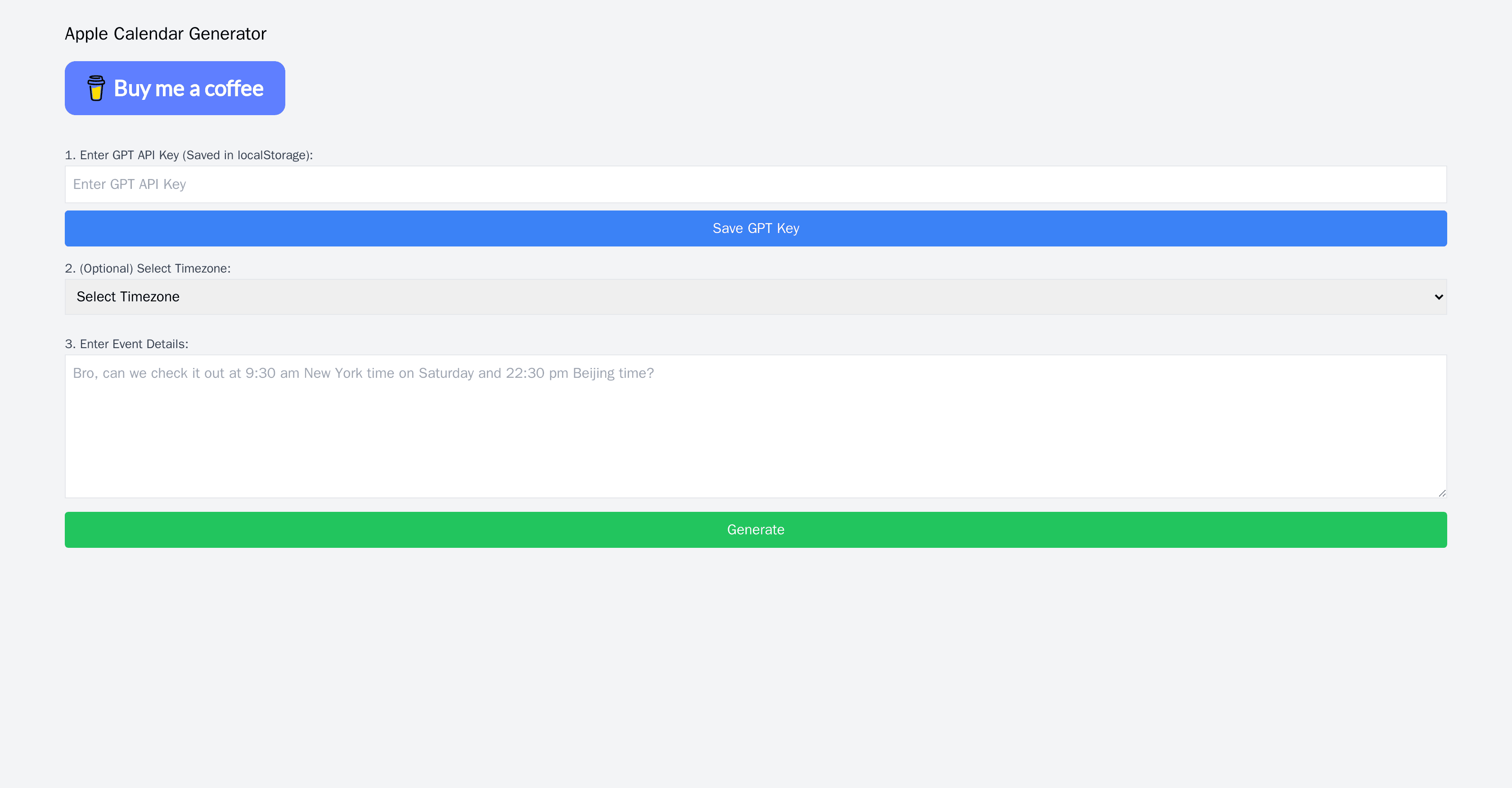 Apple Calendar Generator
