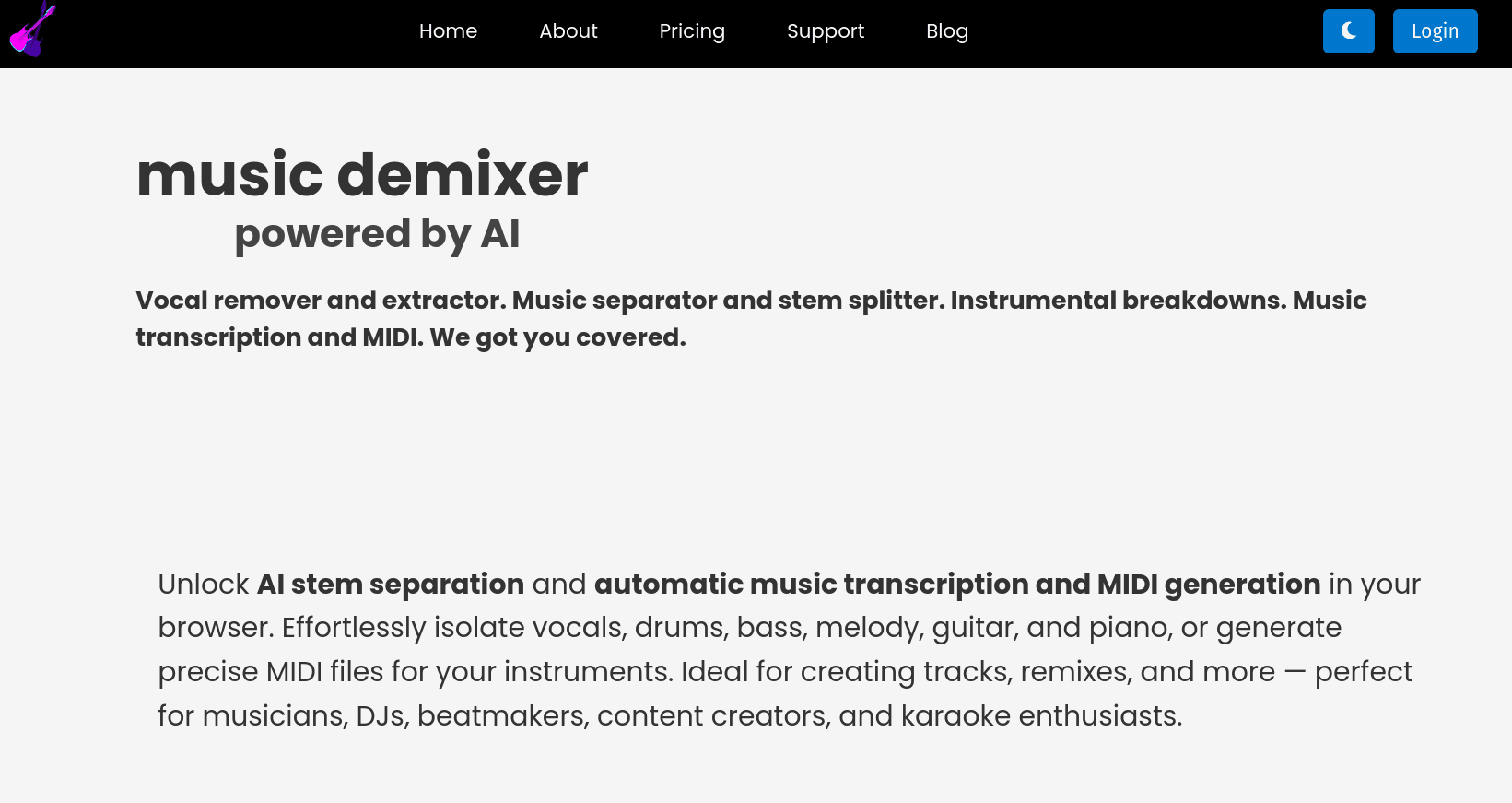 Free Music Demixer