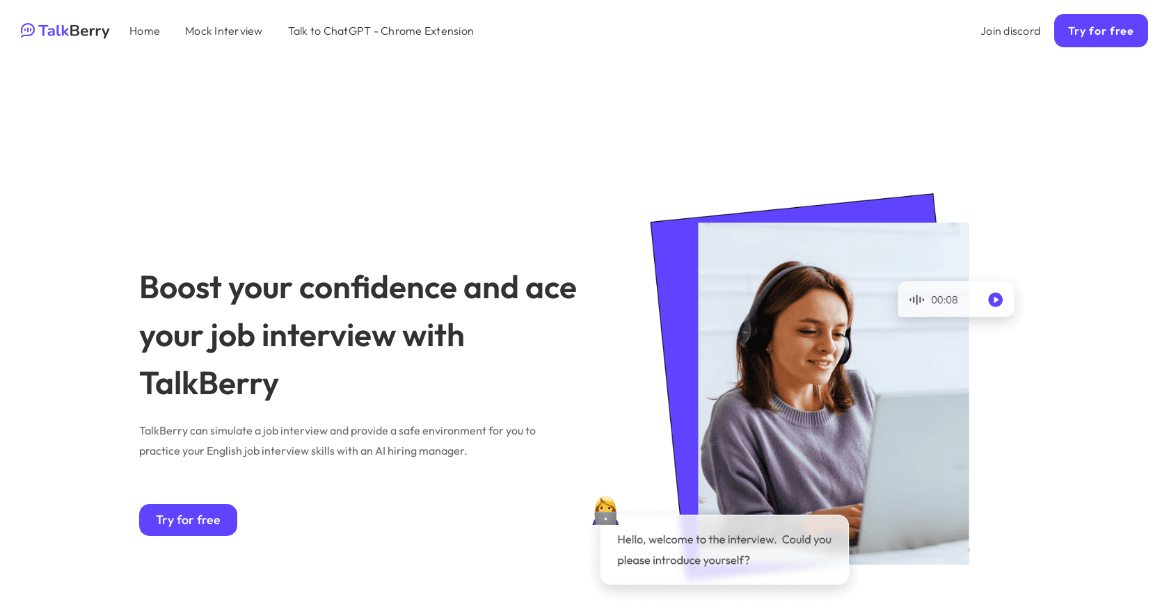 Talkberry - mock interview