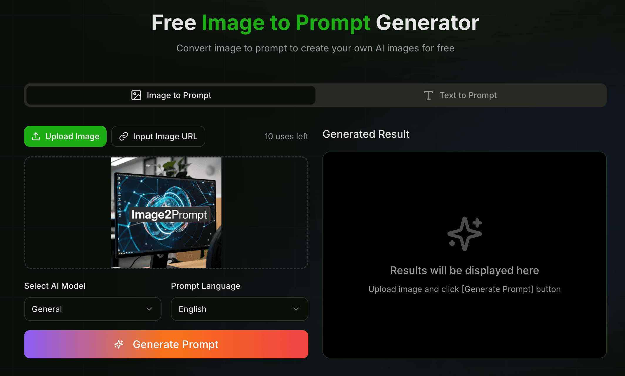 Image2Prompt - Free AI-powered tool for image analysis and AI image generation