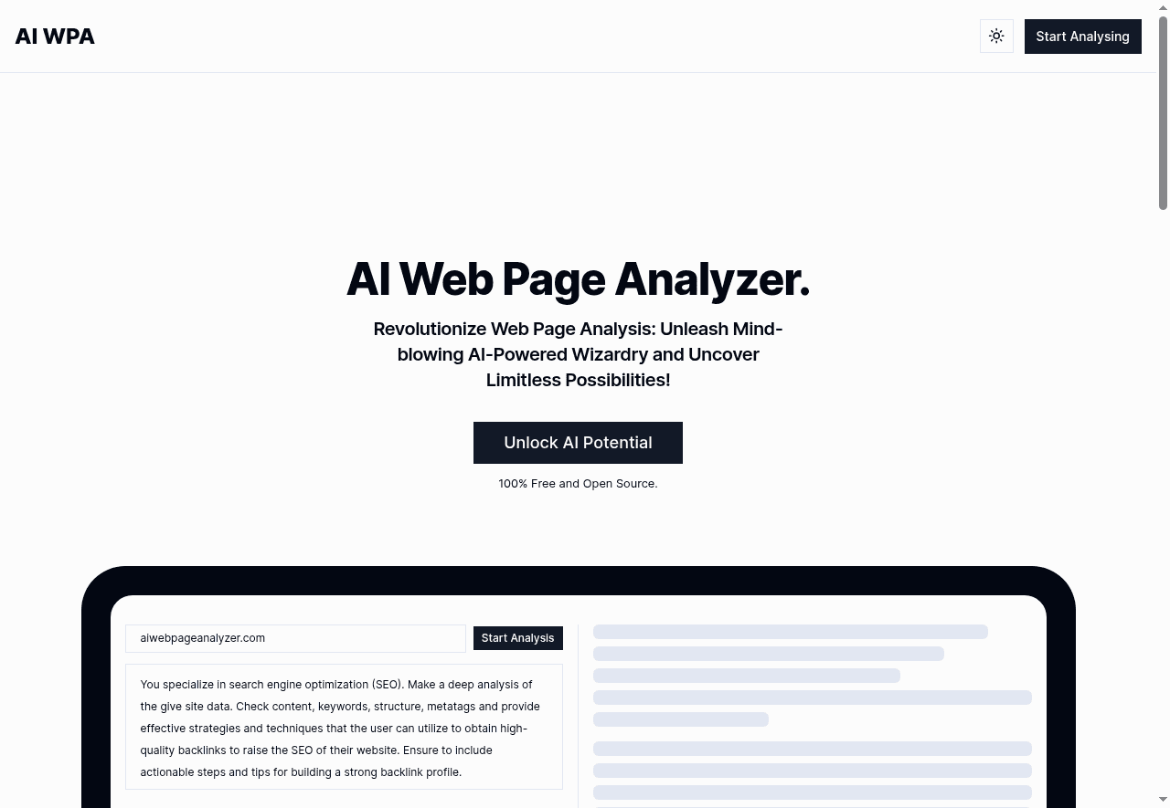 AI Web Page Analyzer