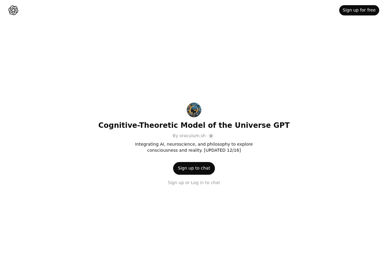 Cognitive-Theoretic Model of the Universe GPT