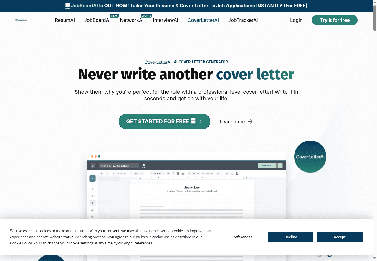 CoverletterAI by Wonsulting