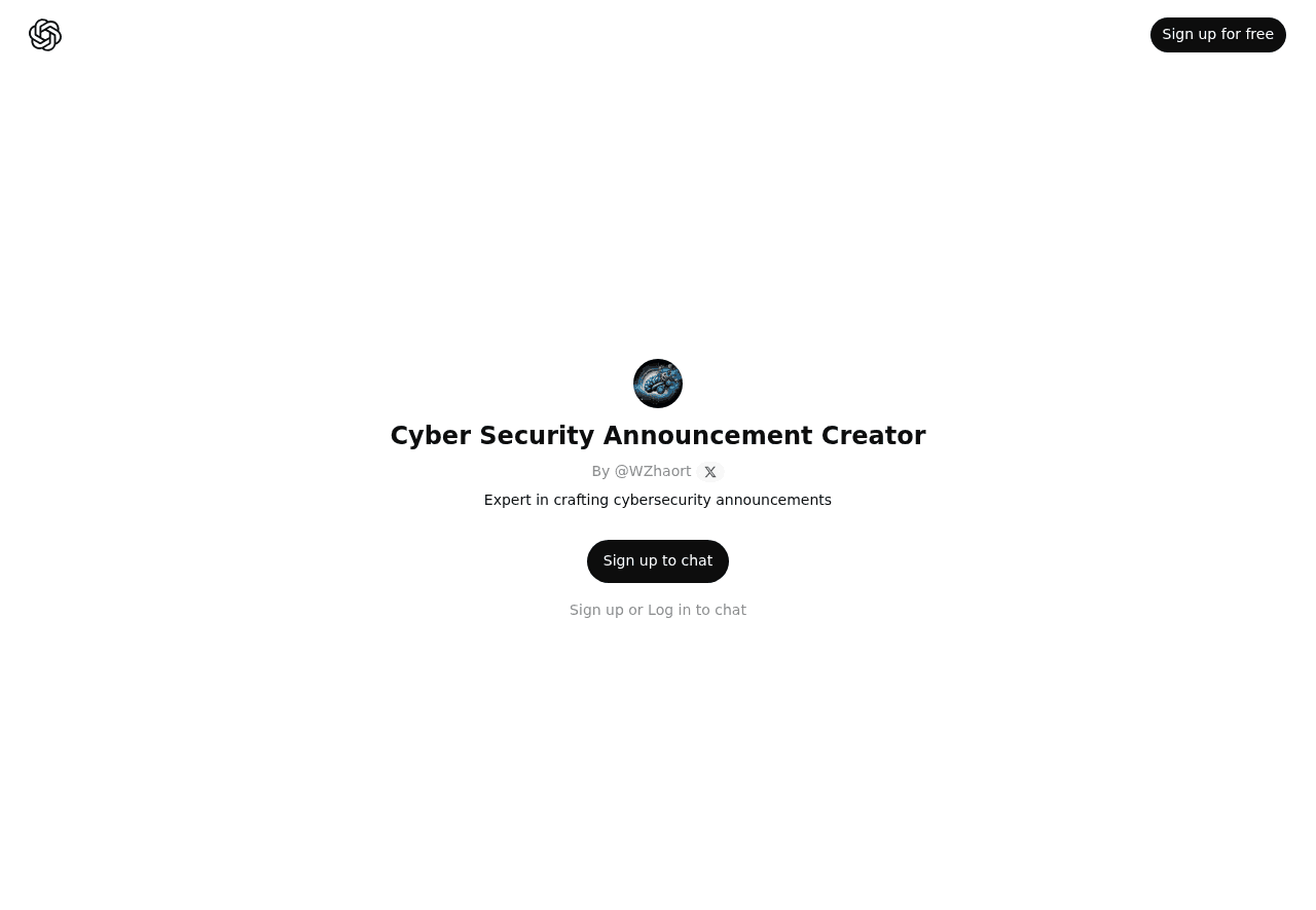 Cyber Security Announcement Creator