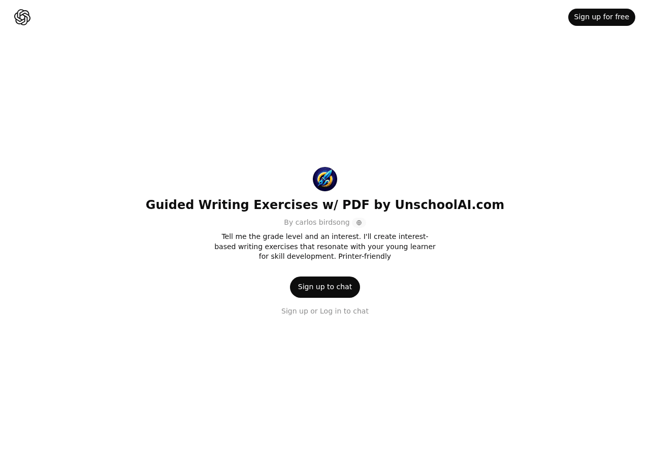 Guided Writing Exercises w/ PDF by UnschoolAI.com