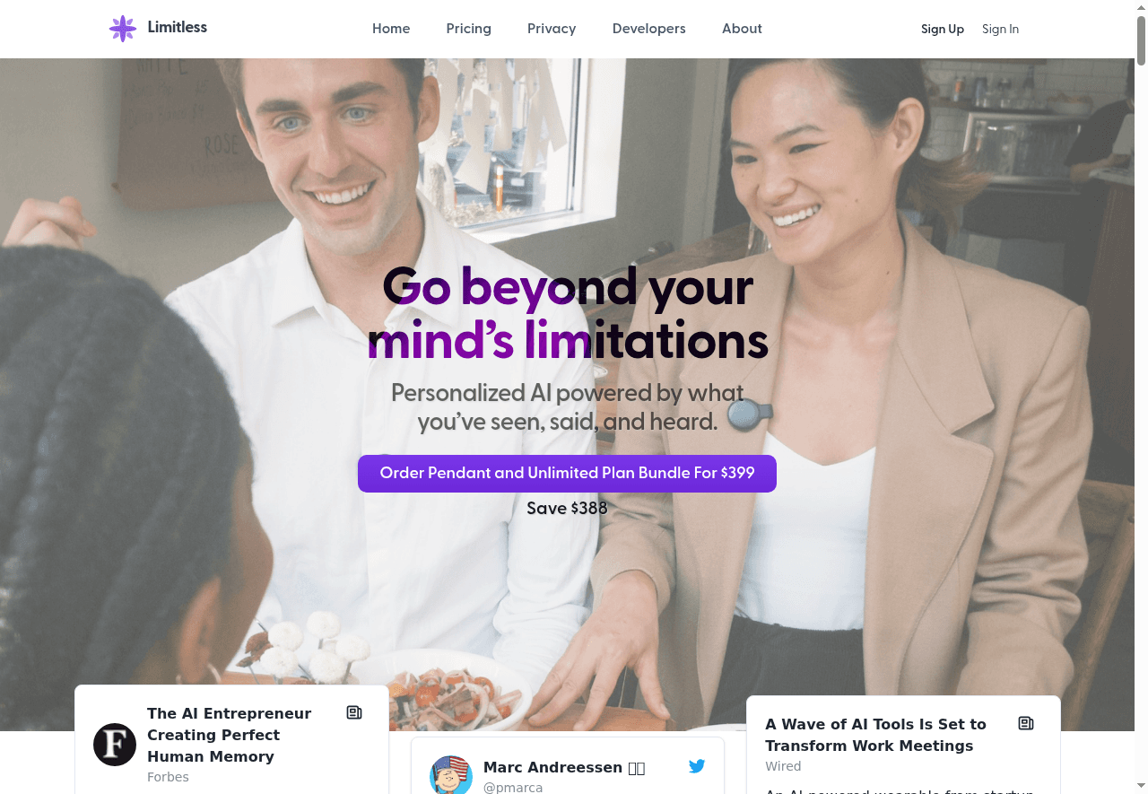 Limitless - Personalized & Secure Memory AI