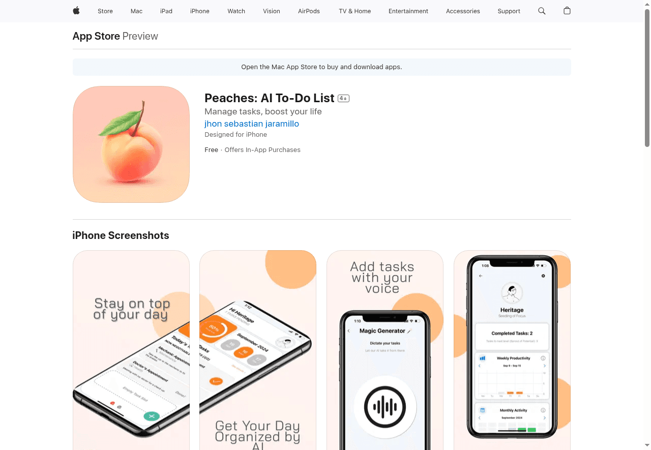 Peaches: AI To-Do List