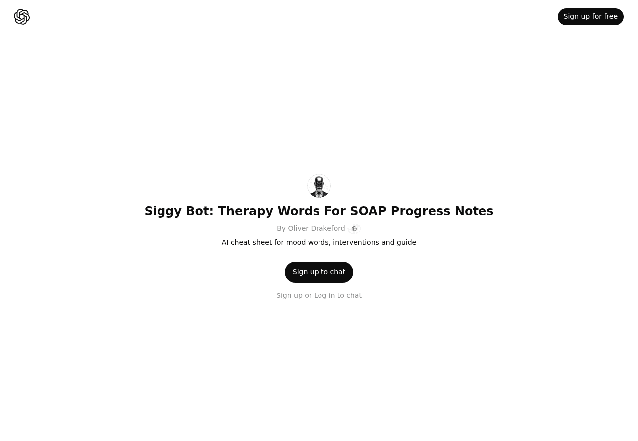Siggy Bot: Therapy Words For SOAP Progress Notes