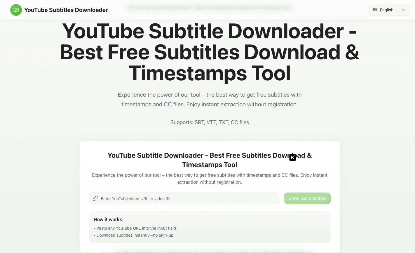 YouTube Subtitle Downloader