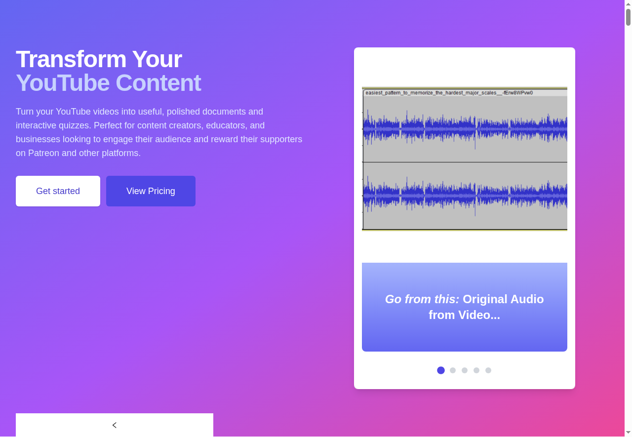 Wave Transcript App YouTube Transcript Optimizer — Contenido y redacción | AIMarketwave
